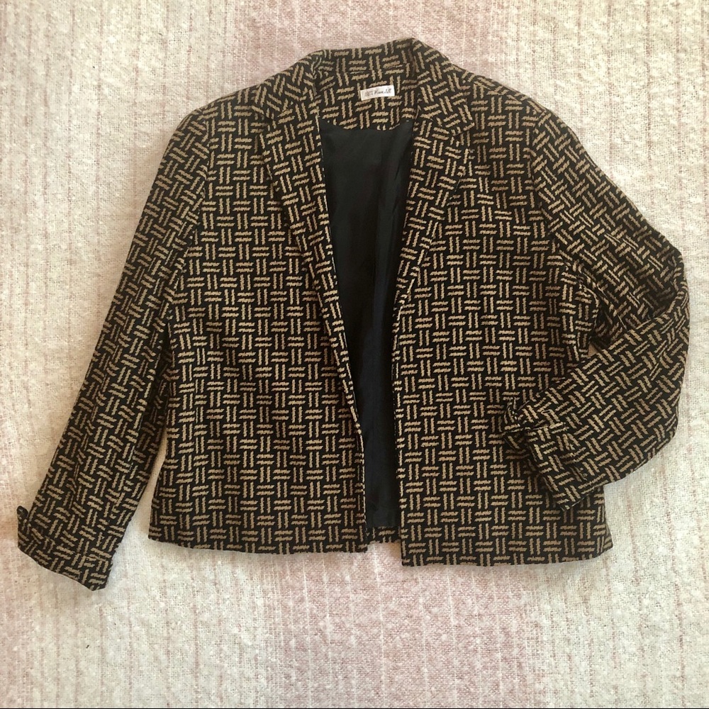 EUC VTG Woven Silk Ann May Blazer